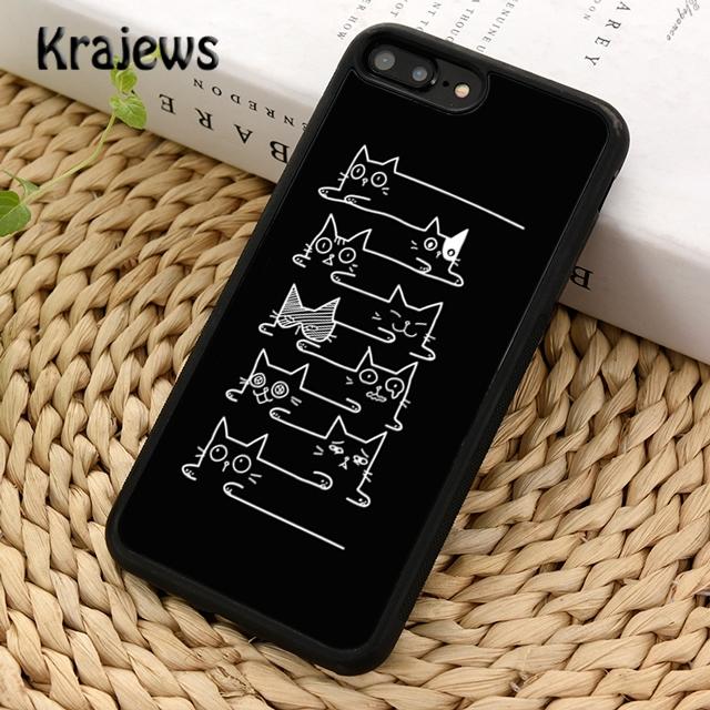 Krajews Minimalist Line Cat Soft Phone Case Cover For iPhone 17 Air 16 15 14 Plus 11 12 13 Pro Max Plus Coque Fundas