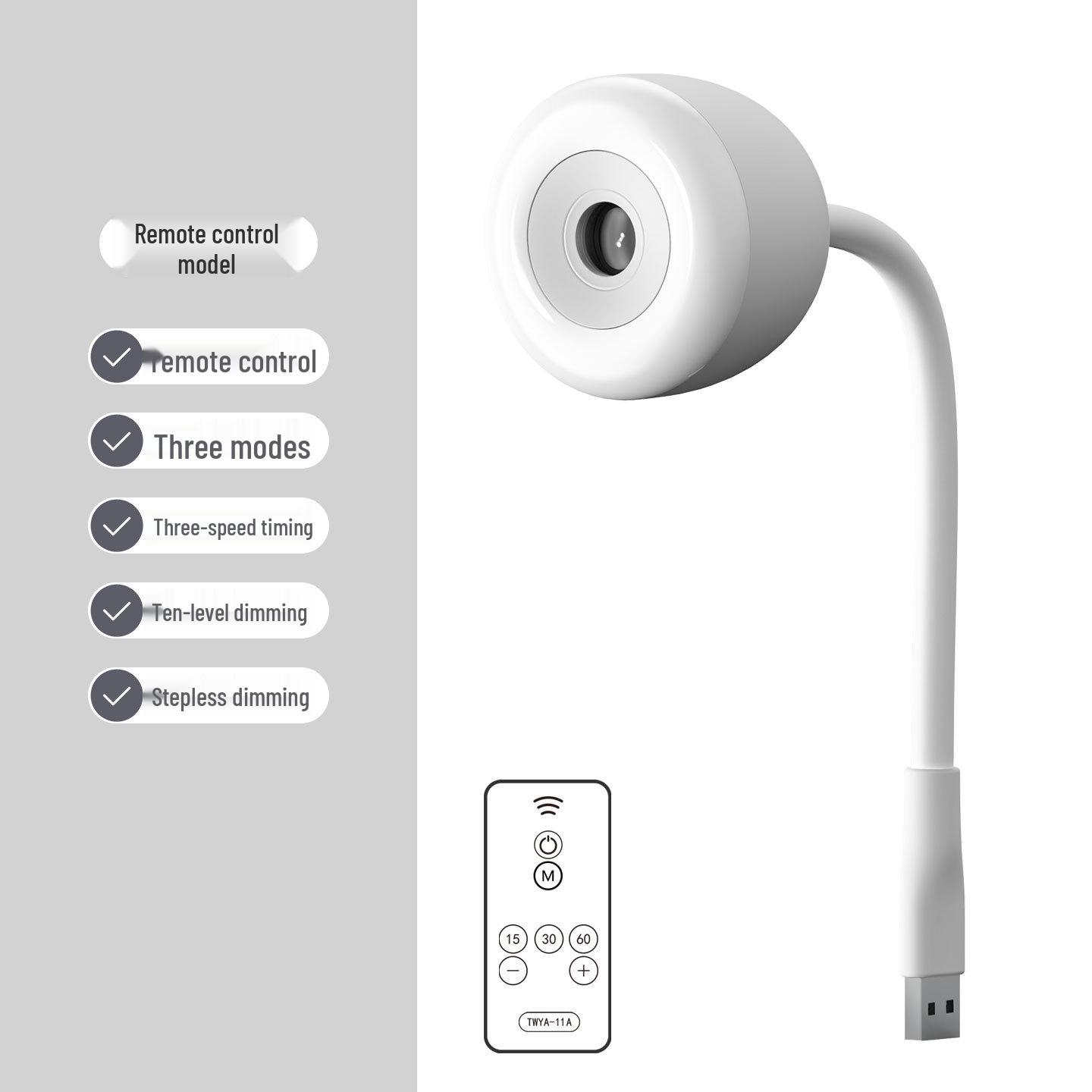 

USB Gooseneck Moon Projection Light with Remote Voice Control - Creative LED Night Atmosphere Gift USB Projection Light