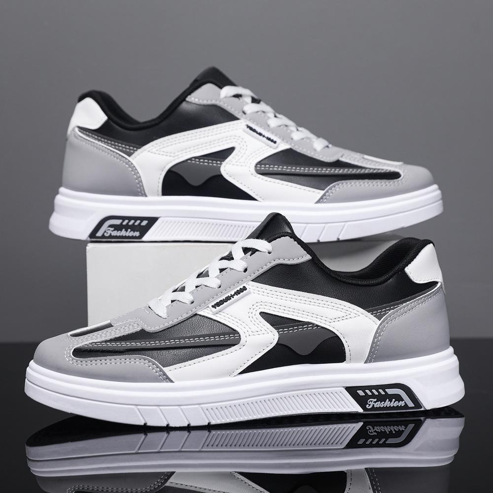 Παπούτσια σανίδας ανδρικά καλοκαιρινά νέα χοντρόσολα ελαφριά μόδα ανδρικά παπούτσια νεανικά δερμάτινη επιφάνεια χαμηλά casual μοντέρνα παπούτσια