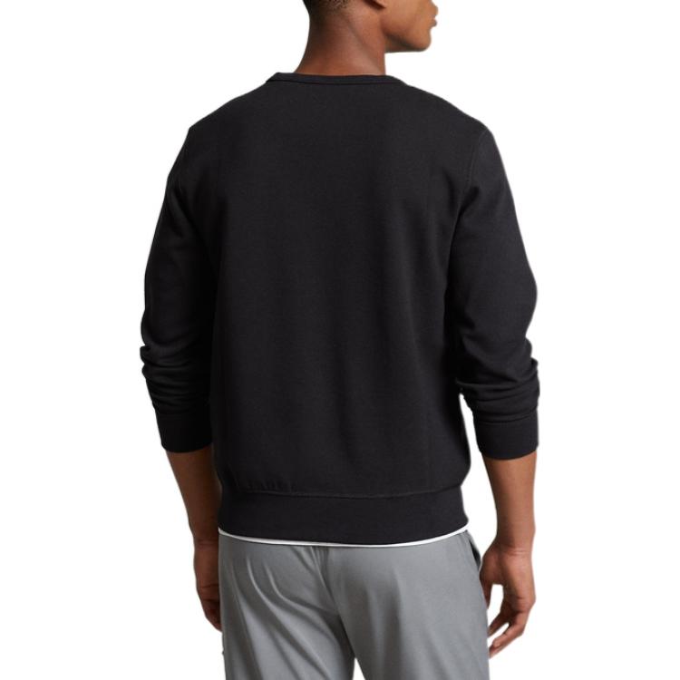 Polo Ralph Lauren FW22 Logo Embroidered Crew Neck Long Sleeve Knit Sweater Men Sweater Black MNPOKNI16822539-001