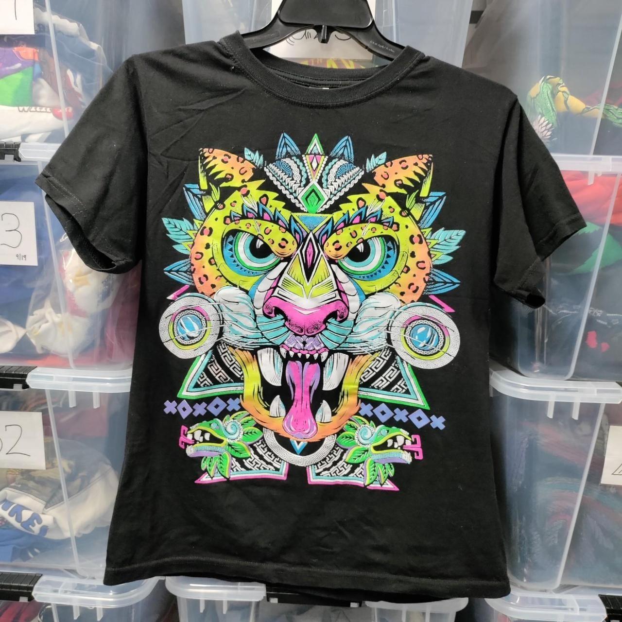 Aztec Jaguar Multi Colored Mexico Size Medium A259 Unisex T-Shirt L