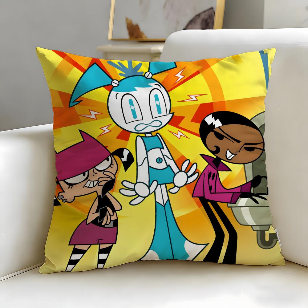 cartoon My Life as a Teenage Robot Cushion Cover Soft & Easy-Wash Pillow Case – Versatile for Couch, Bed, Travel and Office