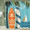 Summer Beach Surfing Shower Curtain, Bathroom Curtain,Printed Polyester Home Decorative Curtain With Hooks