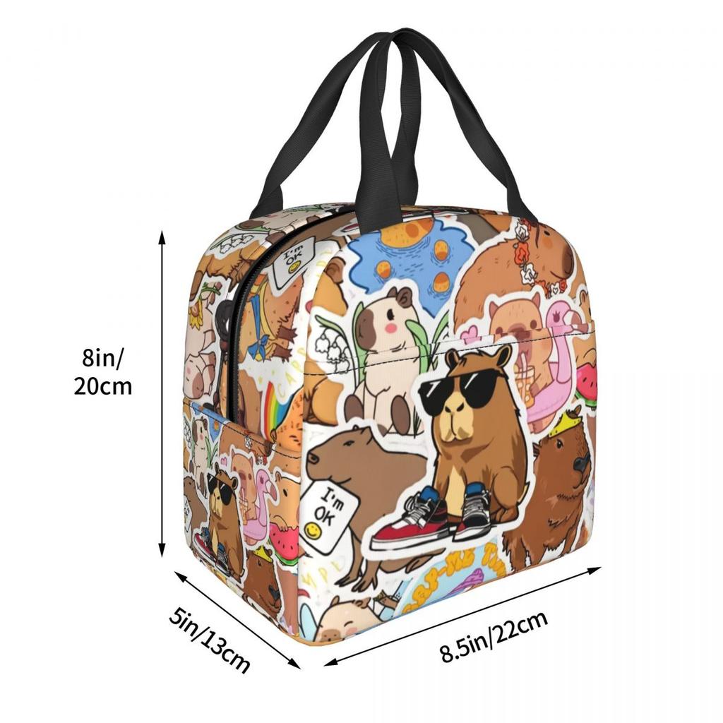 Fiambrera Portátil Personalizada de Capibara para Mujer, Termo Refrigerador Antifugas, Bolsa de Almuerzo Térmica Aislante para Escuela, Niños, Estudiantes