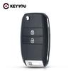 KEYYOU Boîtier de clé à distance pliable à 2 boutons pour Kia Sorento Carens HY18R