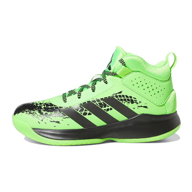 

new Adidas Cross Em Up 5 Anti Slip Wear Resistant Mid Top Children s Basketball Shoes Green Black Kids 40