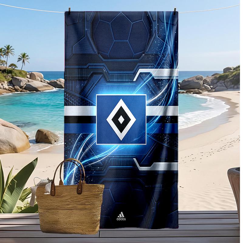 Asciugamano da Spiaggia con Stampa Calcio Hamburger SV, Asciugamano Grande Morbido ad Asciugatura Rapida per Spiaggia Campeggio Nuoto