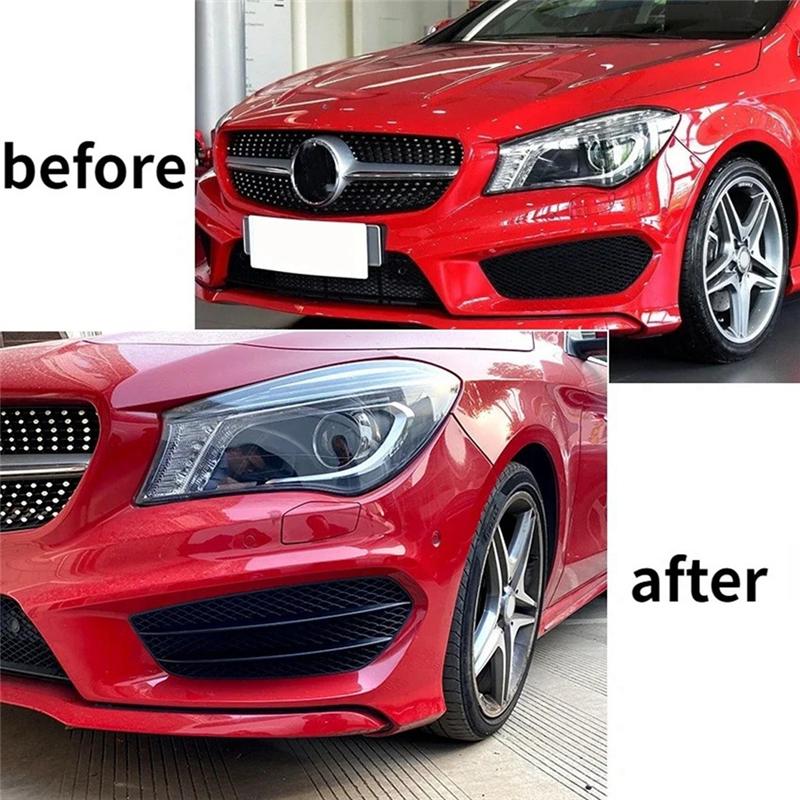 Unique Fog Light Cover Grille Front Bumper For Mercedes Benz CLA Class C117 CLA200 250 CLA45 AMG 2013-2015 Grill Grid Kit