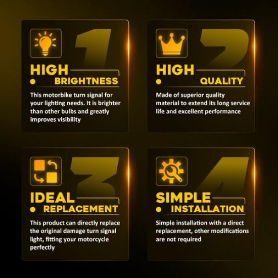 12V Motorcycle LED Blinker Turn Lamp White+Amber Signal Light Mm For 10 Screw 2X