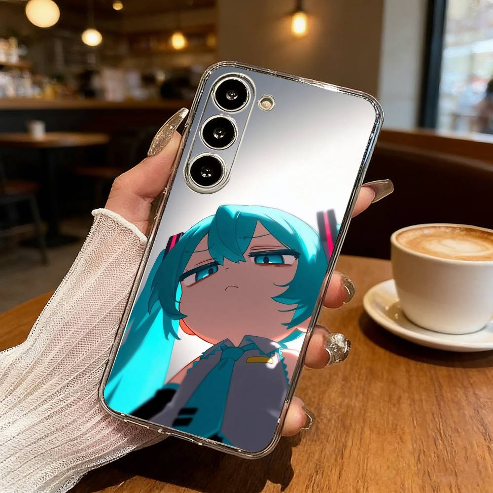 H-Hatsune Anime Miku Phone Case For Samsung Galaxy S24 S25 S23 S22 S21 Plus S24 S25 Transparent Cover Case