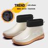 Winter New Velvet Warm Men's Rubber Shoes Fashionable Men's Rain Shoes Outdoor Camping Fishing Men's Water Shoes Short Cotton Shoes