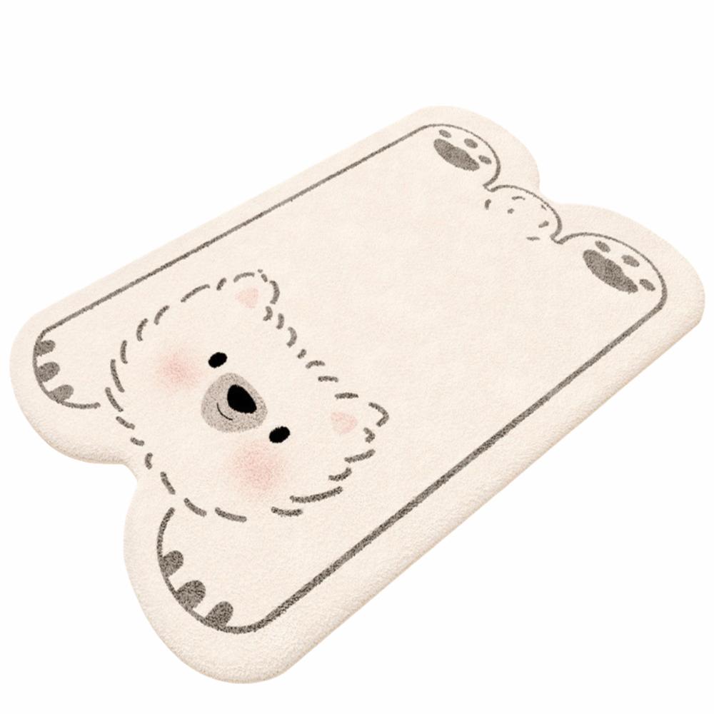 

Animal Theme Material Bathroom Floor Mat Thickened Cartoon Design Toilet Carpet Non-Slip Irregular Shaped Foot Mat Bathroom Use