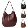 Retro Women Solid Color Faux Leather Zipper Handbag Messenger Shoulder Tote Bag