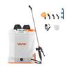 VEVOR Battery Powered Backpack Sprayer, 12L Powerful Electric Backpack Sprayer, 2 Retractable Wands & 5 Nozzles, Adjustable 0-90 PSI