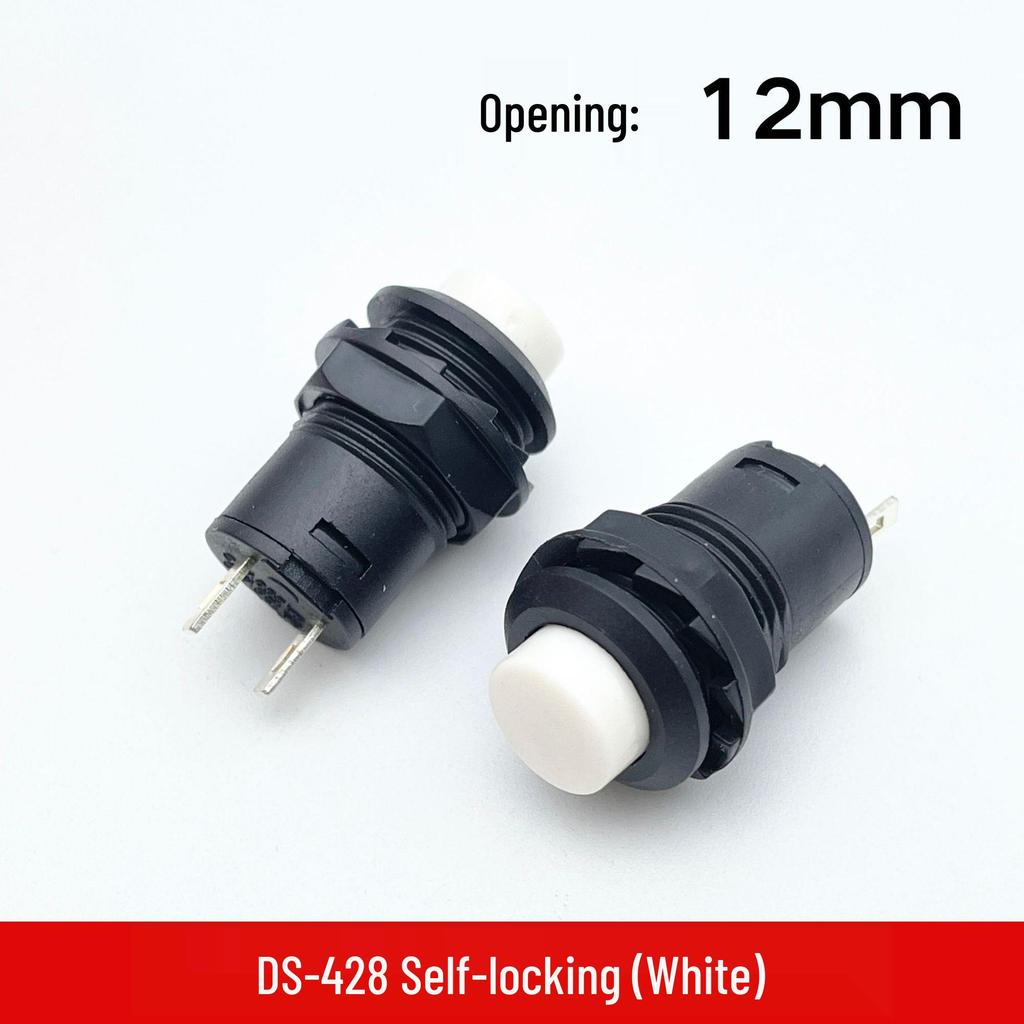 DS-428/427 12mm Round Button Switch: Self-locking, Non-locking, Self-resetting Momentary Power Switch