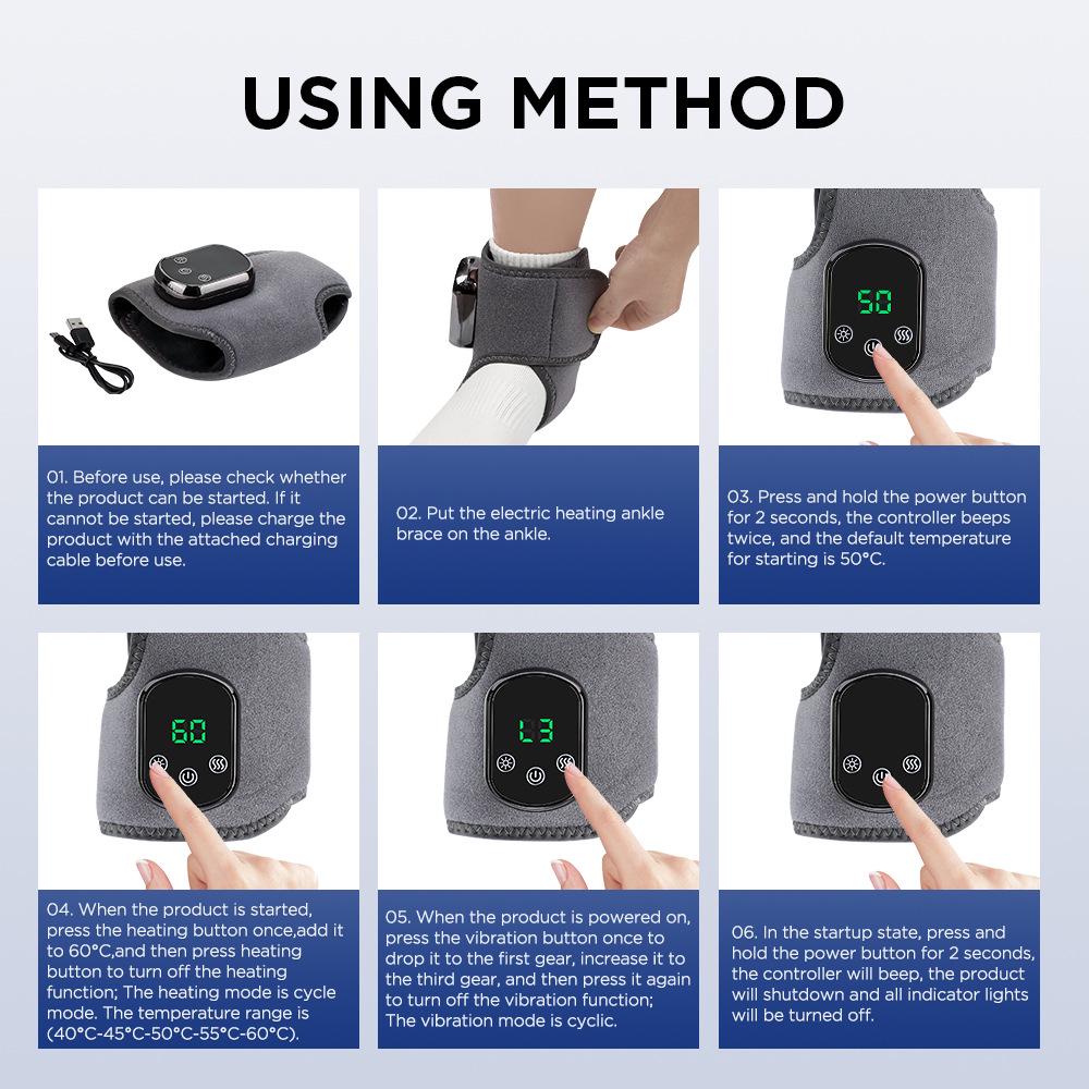 Cross-Border Electric Heating Wrist & Ankle Support Foot Massager for Joint Maintenance
