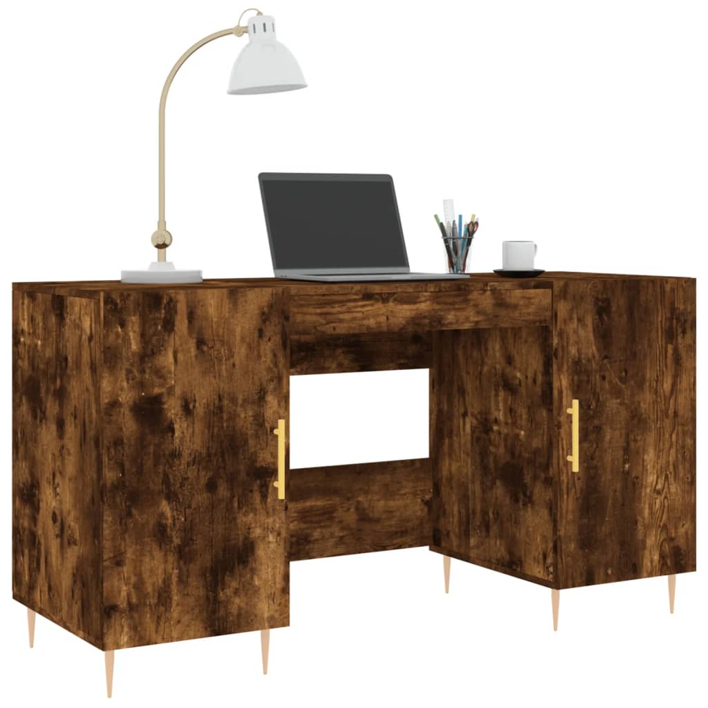 Smoked Oak Desk 140 x 50 x 75 cm Engineered Wood