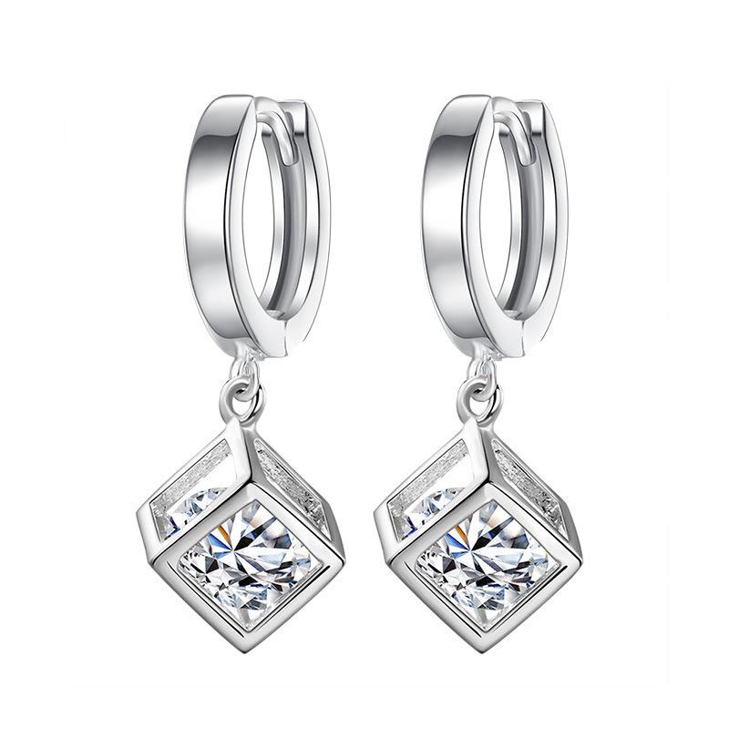 Zircon Hollow Star Stud Earrings for Women Classic Round Square Fashion Ear Cuffs