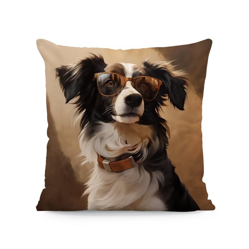 Cute Animals Print Pillowcase: 2D Flat Printing, Non-real Embroidery, Night Sofa  Night Sofa Cushion