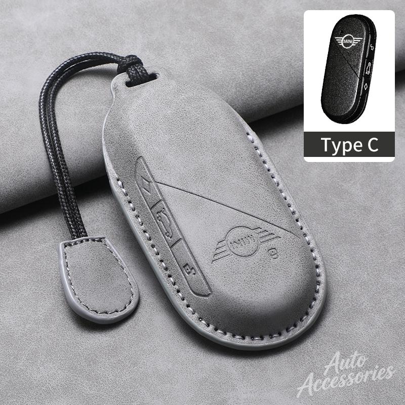 

Suede Car Smart Remote Key Case Cover Shell Protection Auto Styling Accessories For BMW Mini Countryman Cooper One 2023 2024