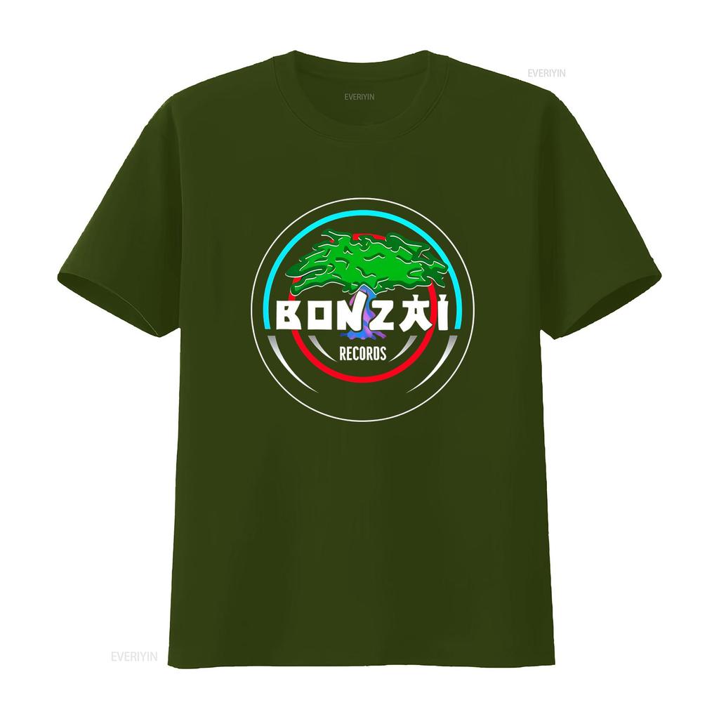 Bonzai Records T Shirt Techno Trance Hardcore All Sizes S M L XL 2XL Black Grey Vintage Washed Stretched Fashion Versatile