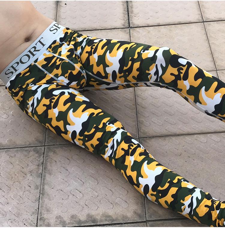 Men's Striped Camouflage Cotton Long Johns - Warm Autumn/Winter Underwear Pants