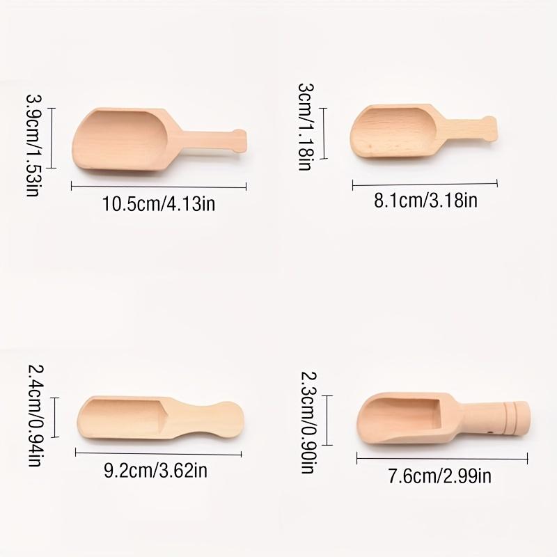 4PC Mini Wooden Tea Coffee Scoops Mini Wood Spoon Shovel Perfect for Seasoning Spices Bath Salt Sugar Kitchen Cooking Tools
