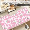 Strawberry Desk Mat Kawaii Mousepad Pink Cute milk sakura cherry blossom pattern Pastel aesthetic deskmat XXL gaming mouse pads