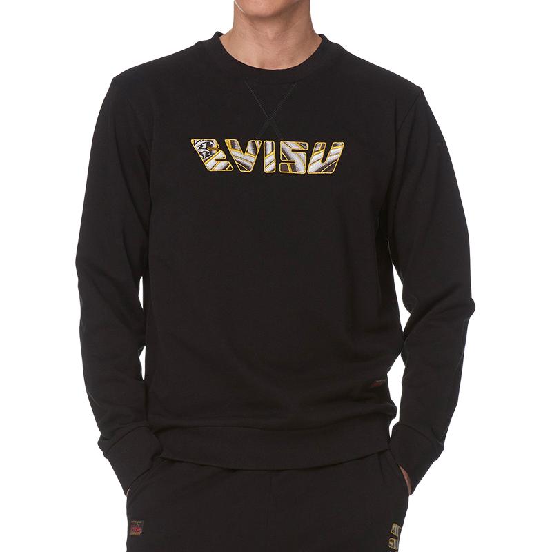 Evisu Ss19 Slogan Print Pullover Sweatshirt Men Sweatshirt Black 1ESHTM9SW374XX
