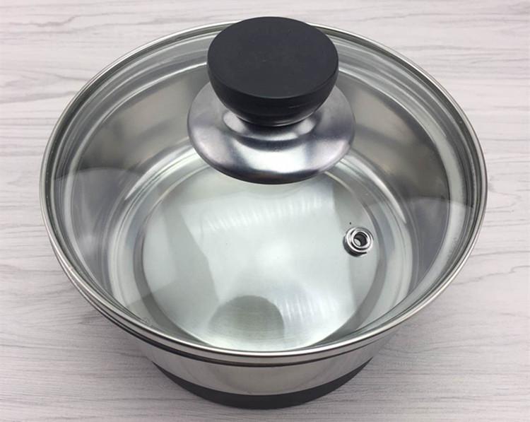 Tempered Glass Pot Lid for Wok, Soup Pot, Steamer, Frying Pan, Stainless Steel Electric Cookware, Induction Compatible