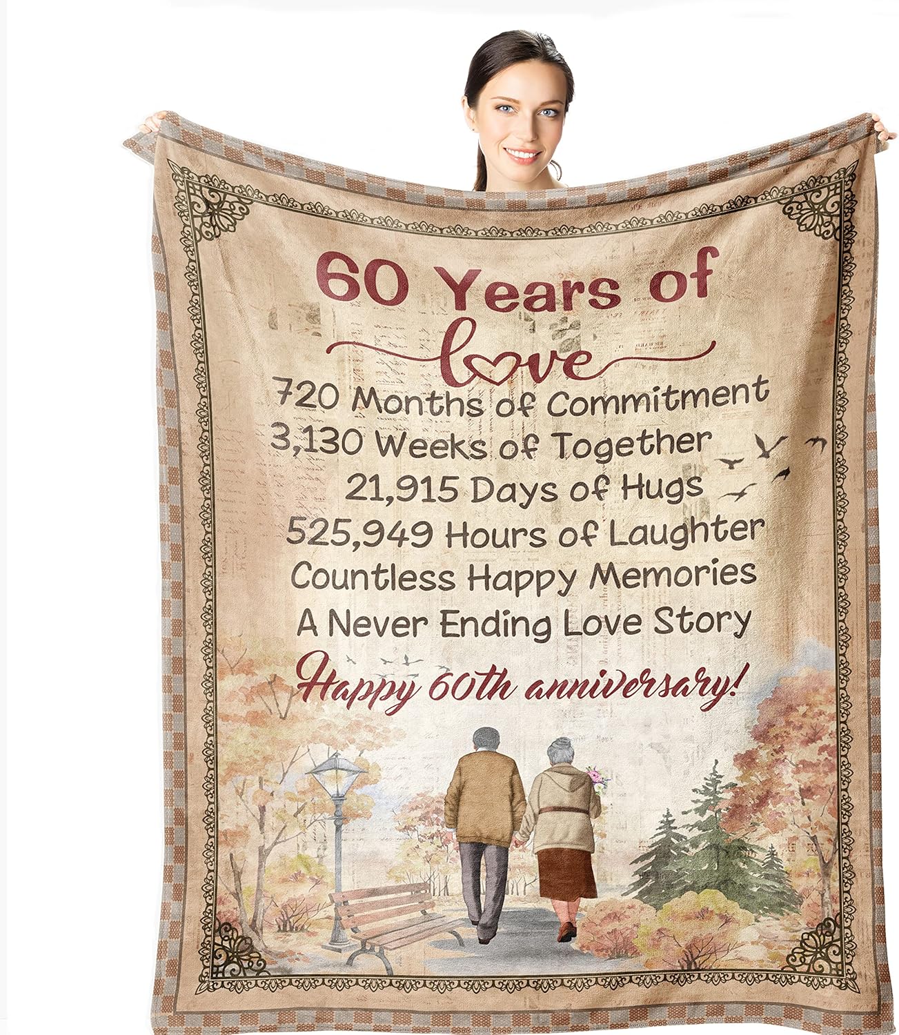 

Wisegem Diamond Wedding Throw Blanket th Anniversary Gift for Couples Parents x Inch Perfect Wedding Blanket for Years Marriage 100x150cm