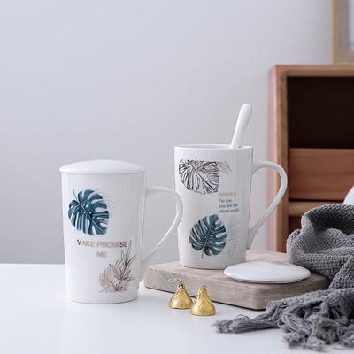 Tasse à feuilles vertes de Style nordique, tasse à eau en céramique de personnalité créative, tasse à lait, tasse à café, tasse à jus