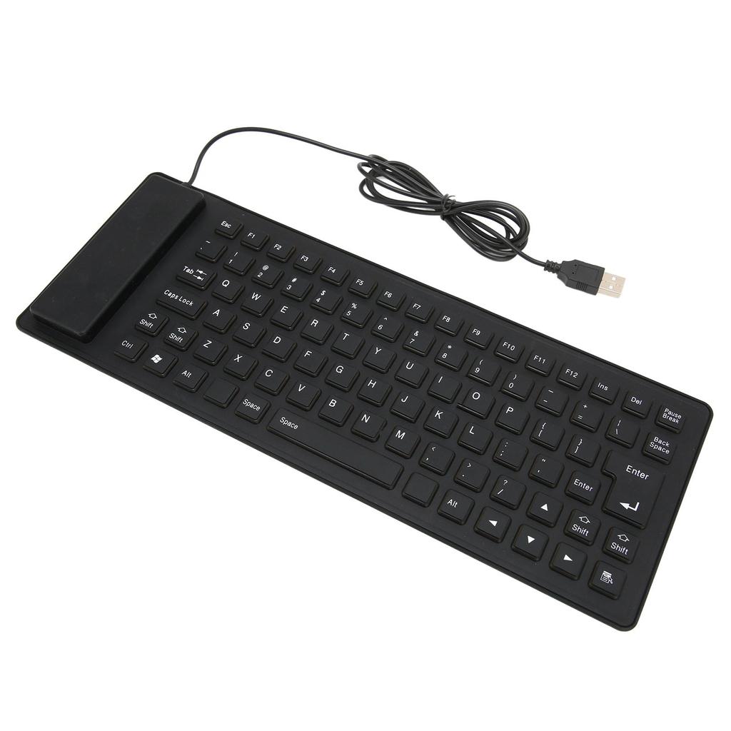 Faltbare Silikontastatur, 85 Tasten, faltbares Design, geräuschlos, kabelgebunden, wasserdicht, staubdicht, flexibel