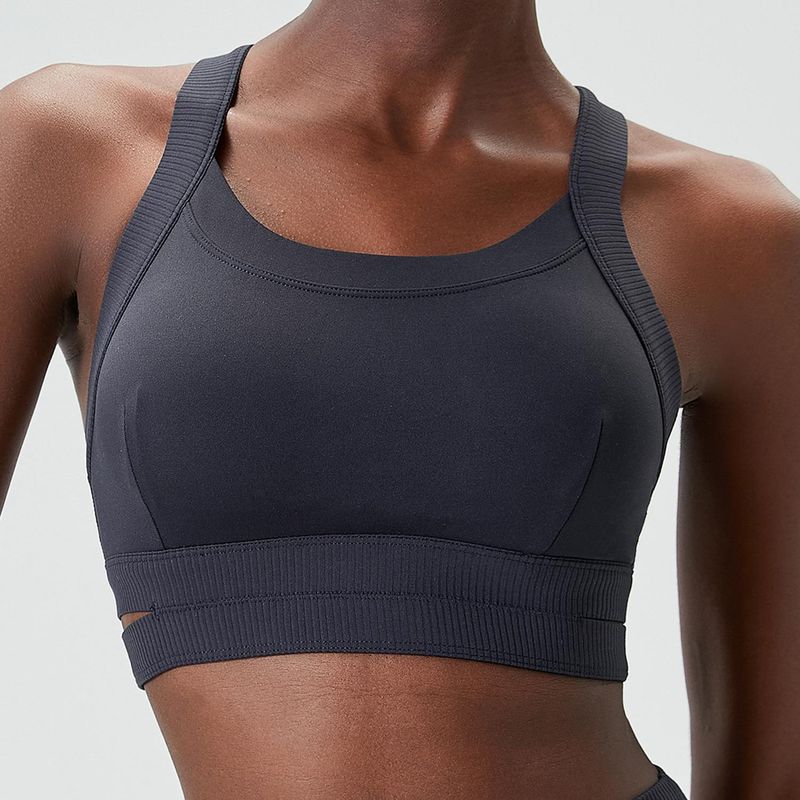 High Strength Bubble Wrap Sports Intimates Women's Square Breast Holding Push-up Pilates Workout Bra Breasted Yoga Vest