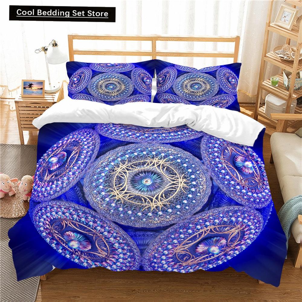 Bohemian Floral King Queen Duvet Cover Boho Mandala Cashew Flowers Bedding Set Exotic Tribe Style 2/3pcs Polyester Quilt Cover