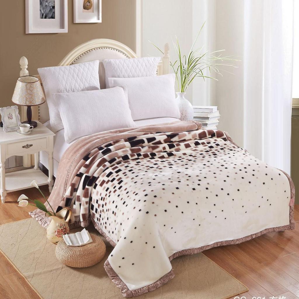 New Double-Layer Raschel Blanket - Thick Winter Nap Cover & Wedding Gift