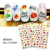 12 Sheet/set 3D Nail Stickers Autumn Winter Maple Leaf Transfer Sliders Paper Nail Decals for Manicures Wraps Tip