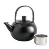 Thickened Stainless Steel Black Classical Teapot for Restaurant and Hotel, Induction-Compatible, Small Tea Art Kettle.