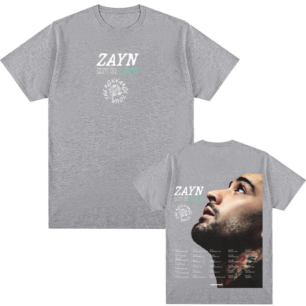 Camiseta Zayn Malik Cantante THE KONNAKOL TOUR Camiseta Manga Corta Mujer/hombre 100% Algodón Gótico Casual Camiseta