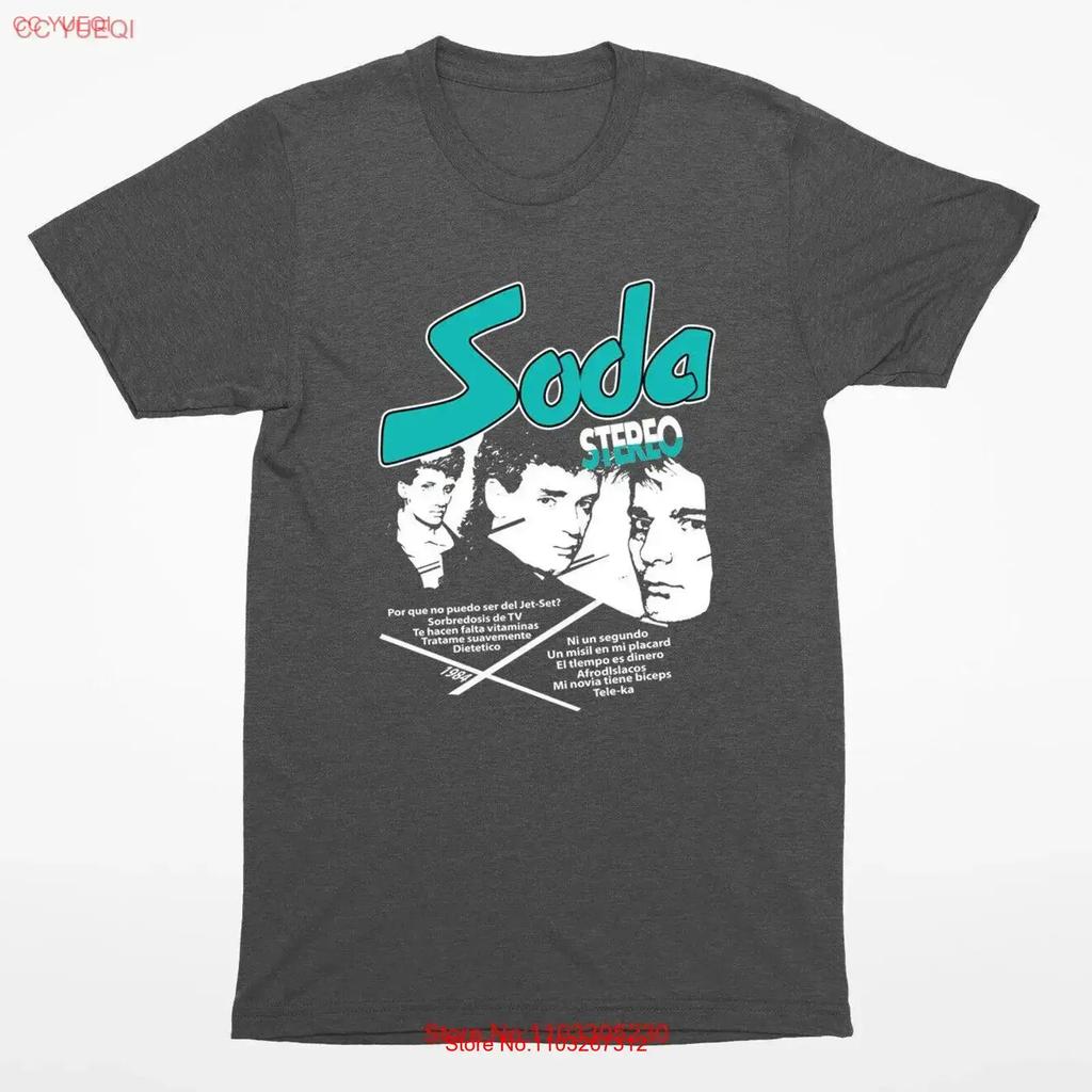 Vintage Feel Soda Stereo 1984 Faded Grey Color Rock Band T Shirt 100759gg Vintage Breathable Soft Versatile Slightly