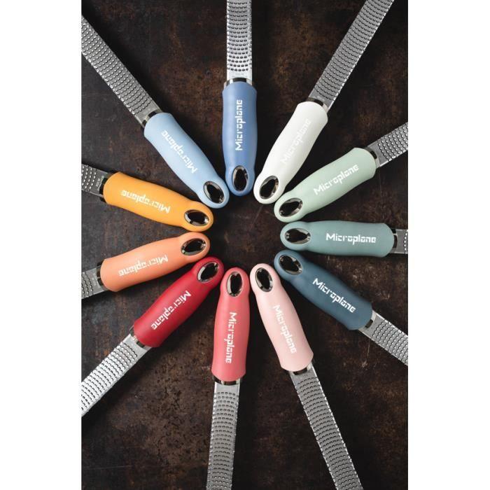Zesteur Râpe - MICROPLANE - Bleu Jean - Ergonomique - Anti-rayures - Lavable au lave-vaisselle