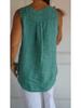 2026 New Women's Cotton Linen Sleeveless Casual Top with Faux Cardigan Collar