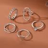 2023 Korean Simple Women Nightclub Ring Party Ring Geometric Carving Girl Student Ring Triangle Hollow Out Ring Set Combination