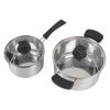Stainless Steel Saucepan Milk Pan with Long Heatproof Handle Stockpot with 2 Ear Handles Cooking