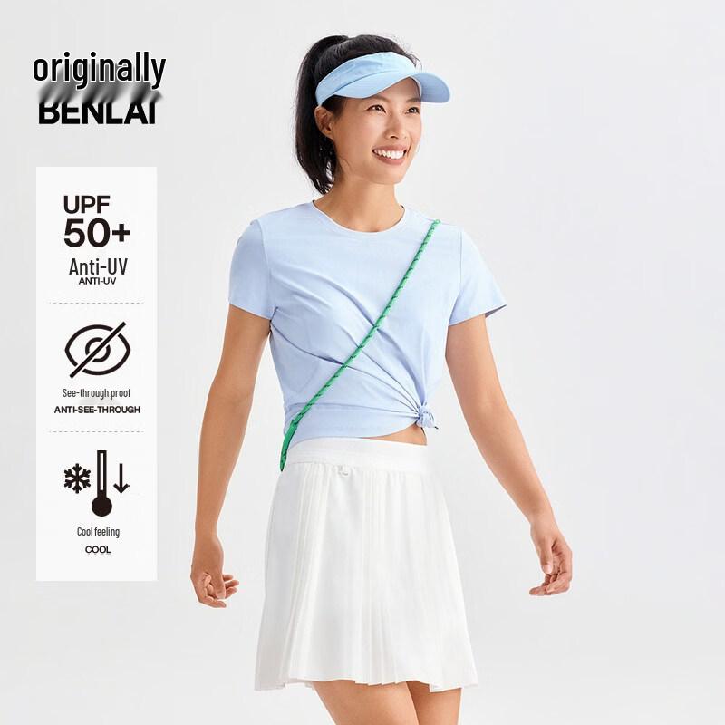 BENLAI Women s Cooling Sun Protection Crew Neck Athletic T-Shirt 2XL