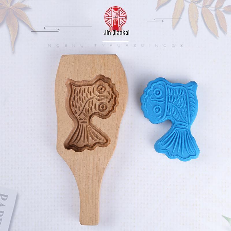 Jin Qiaokai Mid-Autumn Wooden Mooncake Pastry Mold
