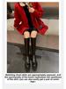 2024 Fall/Winter Women's Real Leather Elastic Knight Boots - Thick-Soled, Small-Sized, Knee-High
