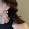Ear Jewelry Vintage Earrings Women Light Luxury Moon Stud Earrings Star Pendant Earrings  Gift