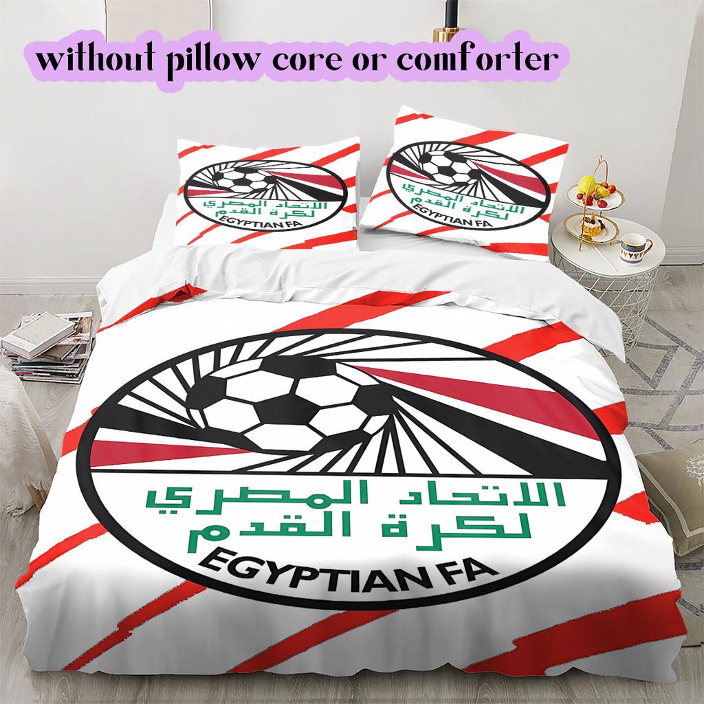 Egyptian Football Association Pattern Bedding,Quilt Set Quilt Cover Pillowcase Home Birthday Gift (1*duvet cover+2*pillowcase,without core)