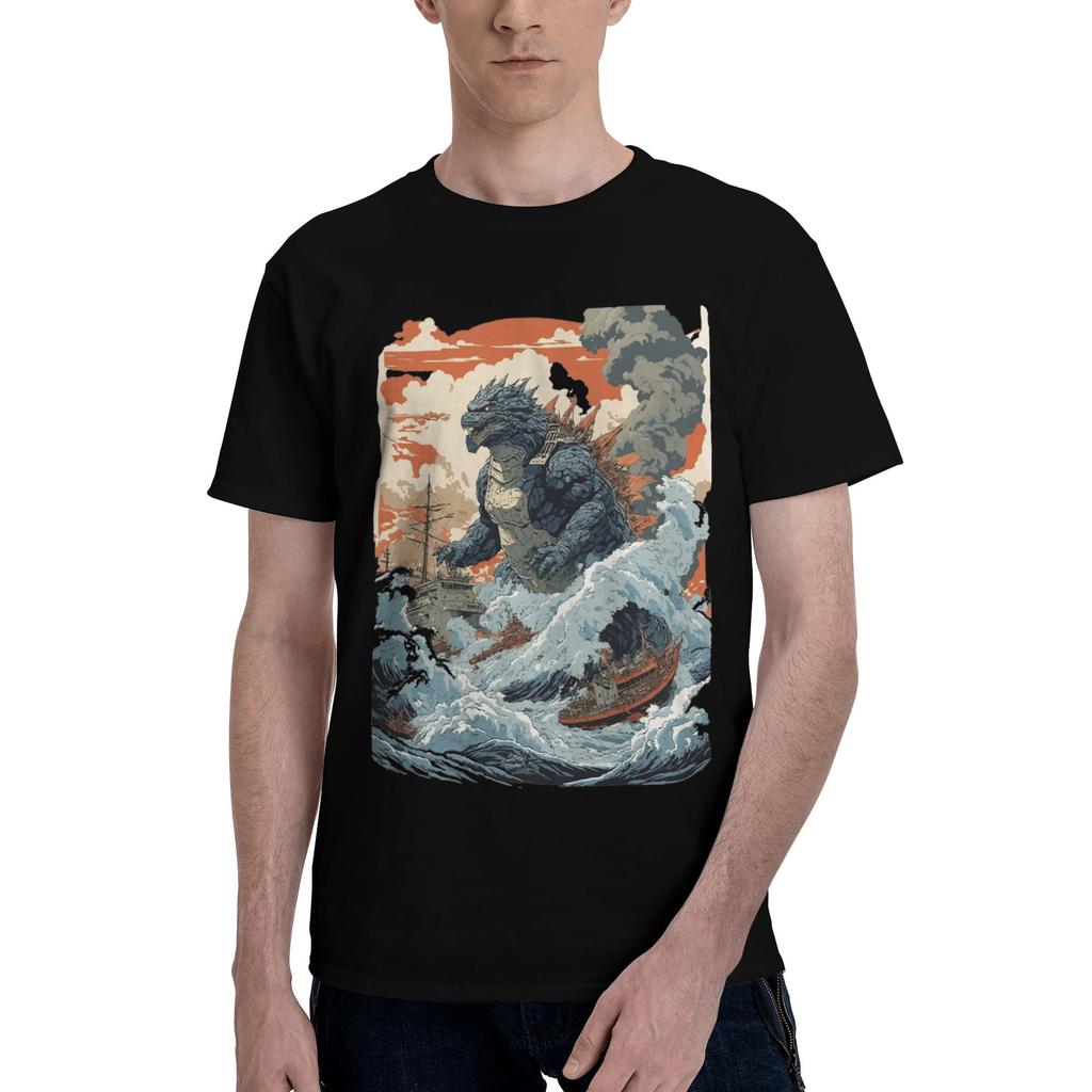 Men Cool Monster GGodzillas T Shirts Japan Monster Movie Cotton Clothes Novelty Short Sleeve Round Neck Tees TShirt
